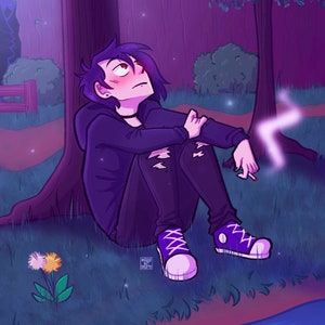 Stardew Sebastian Smoke Print