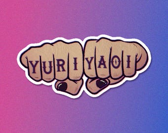YURI + YAOI Punk Knuckle Tatts Sticker