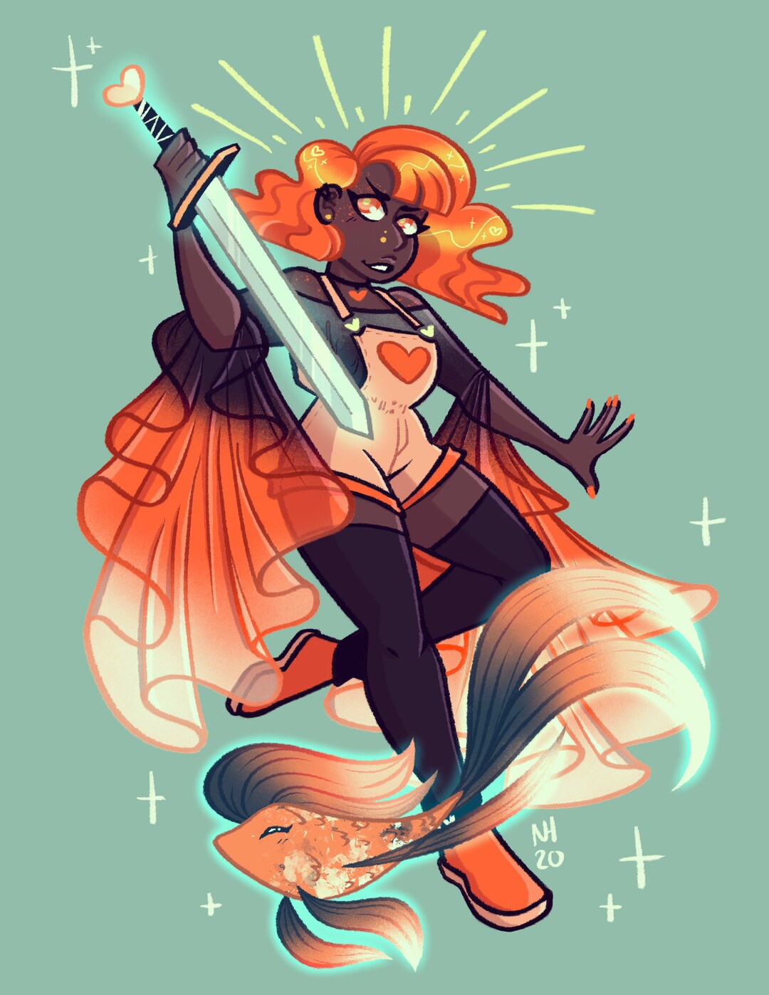 Magical Girl [OC] Print - Etsy