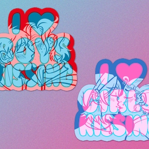 I Heart Boys Kissing / I Heart Girls Kissing Aufkleber