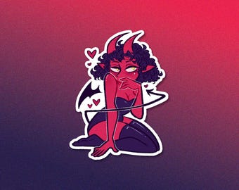 Pegatina de la chica demonio súcubo