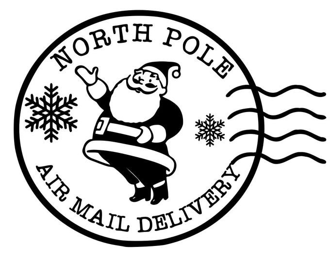 Santa Claus North Pole Airmail Stamp SVG | Etsy