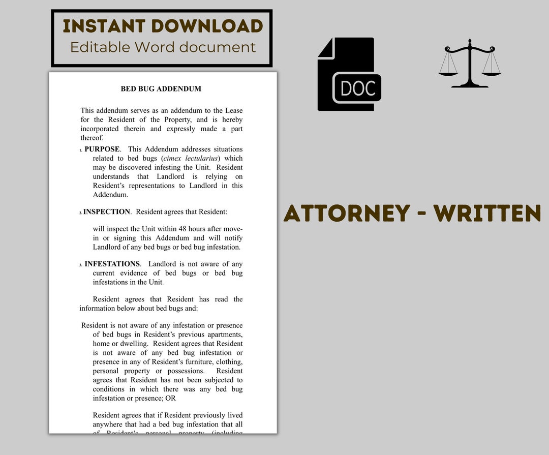 Bed Bug Addendum Etsy