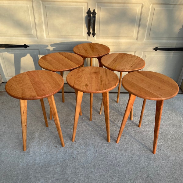 16" Round Cherry Side Table End Table Coffee Table - 16" diameter - Ready to Ship!