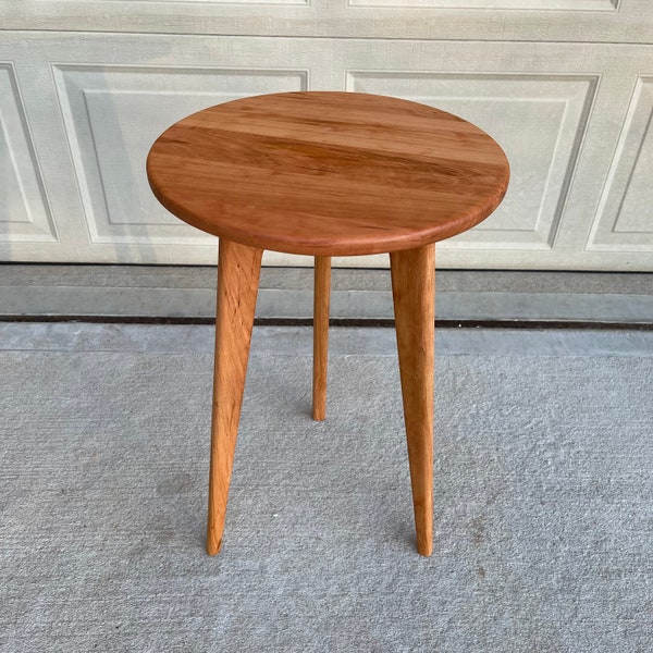 Round Cherry Side Table End Table Coffee Table 15" diameter - Ready to Ship!