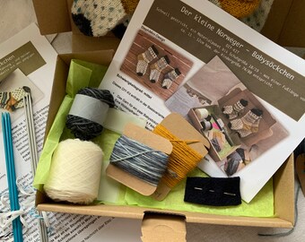 DIY Kit - 'The Little Norwegian' material pack to knit socks yourself up to size 29/30