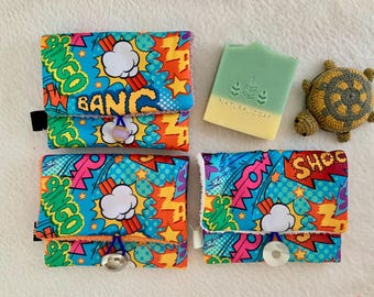 Soap bag square Pop Art - soap bag - waterproof - travel - vacation - bag for your hair soap - shampoo bag