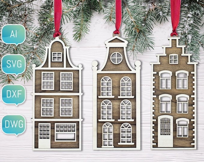Christmas Ornament 2024 Amsterdam SVG DXF Laser Cut Files for