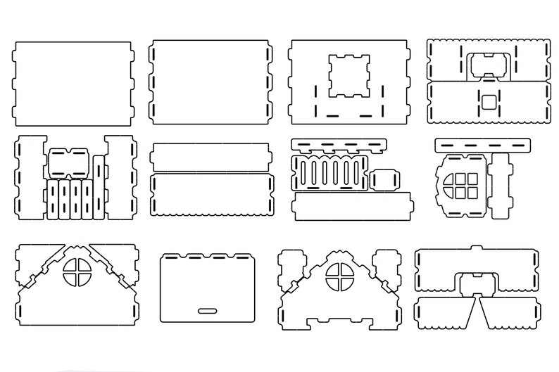 Laser Cut Cardboard Playhouse Dxf Svg Project Etsy