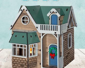 Christmas Village Laser Cut File SVG DXF DIY House 2024 Glowforge