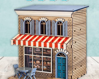 Kerstdorp lasergesneden bestand Caffe SVG DXF DIY House 2024 Glowforge