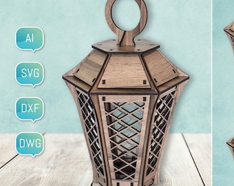 Lantern Laser Cut File 3D  Glowforge SVG DXF for Plasma DIY cnc Project Funny Kids Bundle