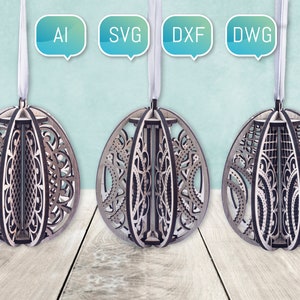 Easter Eggs bundle SVG DXF Glowforge Laser Cut File Decor 3D Project Digital Ready Files for Plasma Cutting machine DIY cnc Project