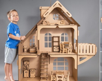 Laser Cut Dollhouse and Furniture Dxf Svg Project Glowforge