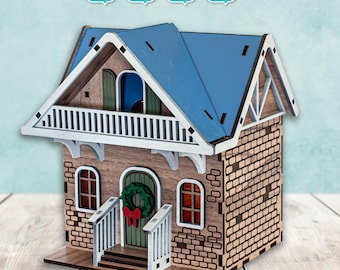 Christmas Village House 2024 Glowforge Laser Cut File SVG DXF DIY