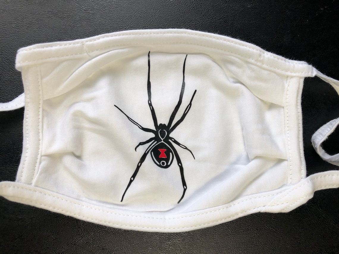 Black widow face mask Etsy
