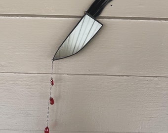 Mirror knife stained glass/knife glass