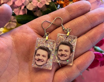 Pedro Pascal glitter earrings