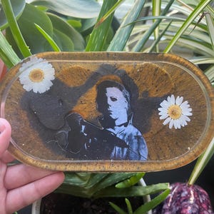 Michael Myers tray/halloween tray/halloween trinket dish/halloween rolling tray