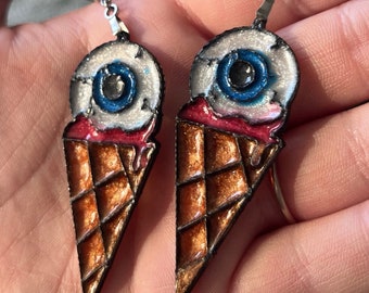 Eyeball ice cream earrings/ice cream earrings