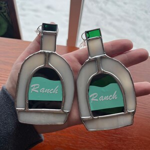 Ranch Bottle Stained Glass Suncatcher - Funny Kitchen Decor