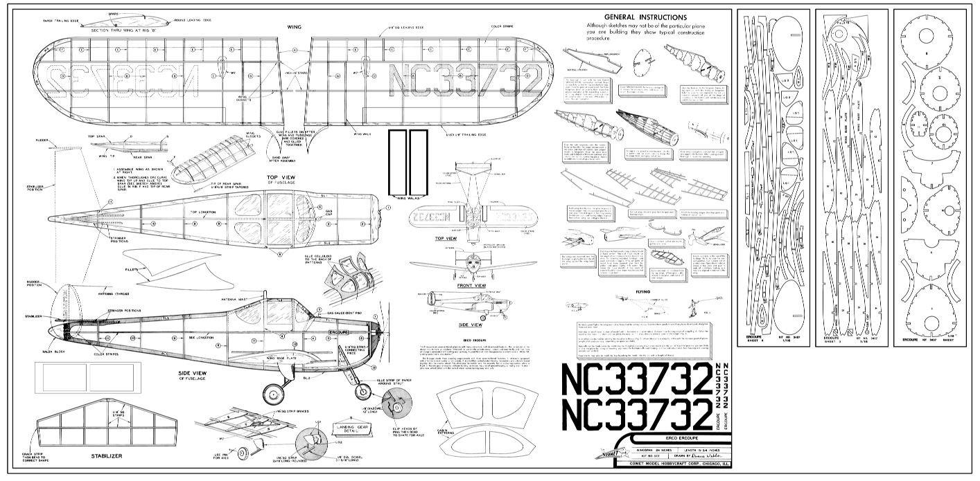 Visual Arts Comet Ercoupe Laser Cutting files Drawing & Drafting Kits