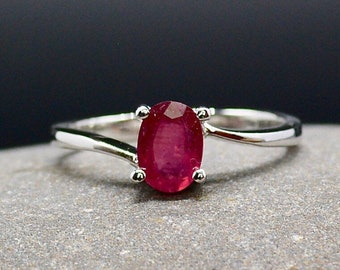 Ruby Madagascan Sterling Silver Ring Size N(UK) or 6 3/4(US) L:505/506