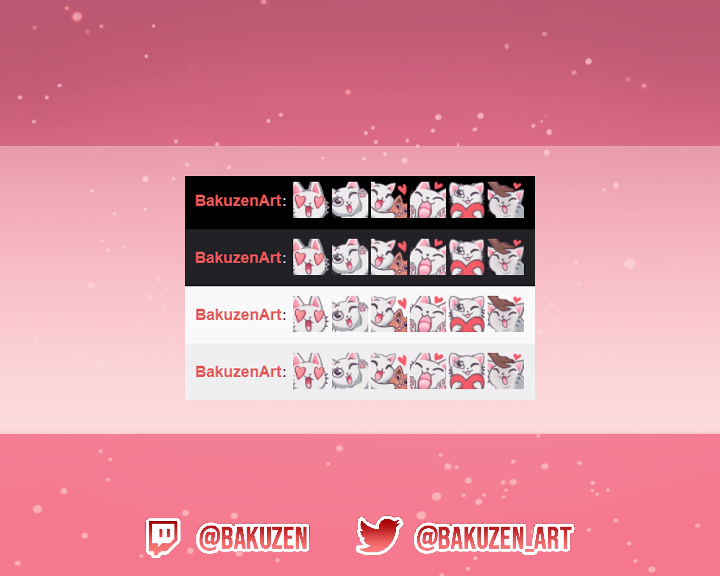 White Cat Emote Pack for Twitch Discord Love Set Cute | Etsy
