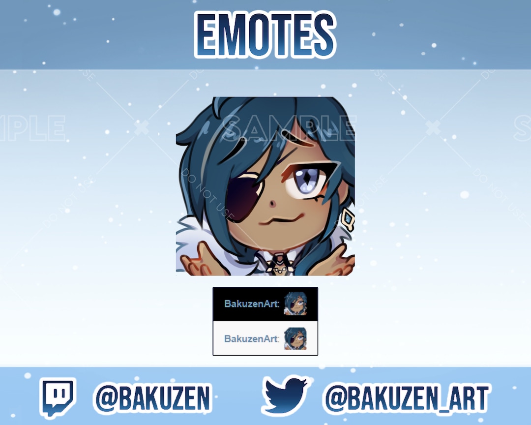 Kaeya genshin Impact Smug/shrug Emote for Twitch Discord Etsy