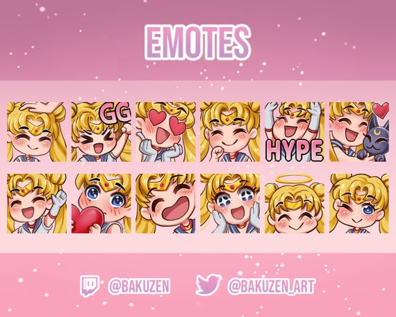 12 Positive Sailor Moon Emotes for Twitch Discord Cute 