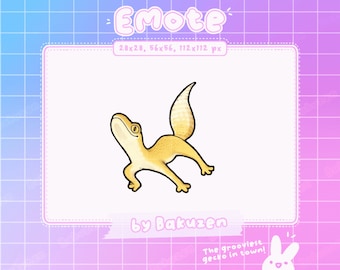 Luipaardgekko geanimeerde GIF Jam/dans-emote voor Twitch & Discord