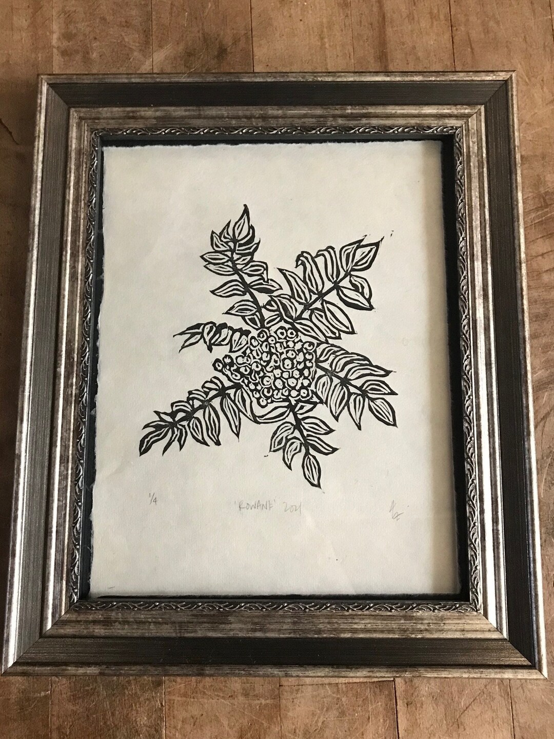 Rowan Tree Botanical Block Print, Limited-edition Block Print Unframed ...
