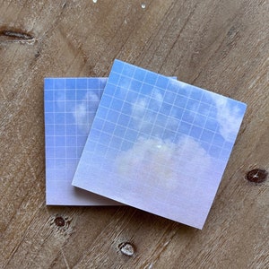 Sticky Post-It Notes Purple Aesthetic Real Moon and Clouds Design 50 Sheets