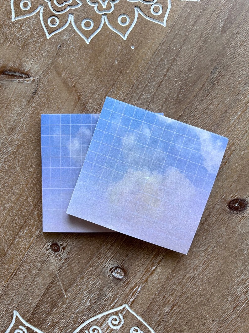 Postic Notes Purple Sticky Post-it Notes Purple Aesthetic Real Moon and Clouds Design 50 ...