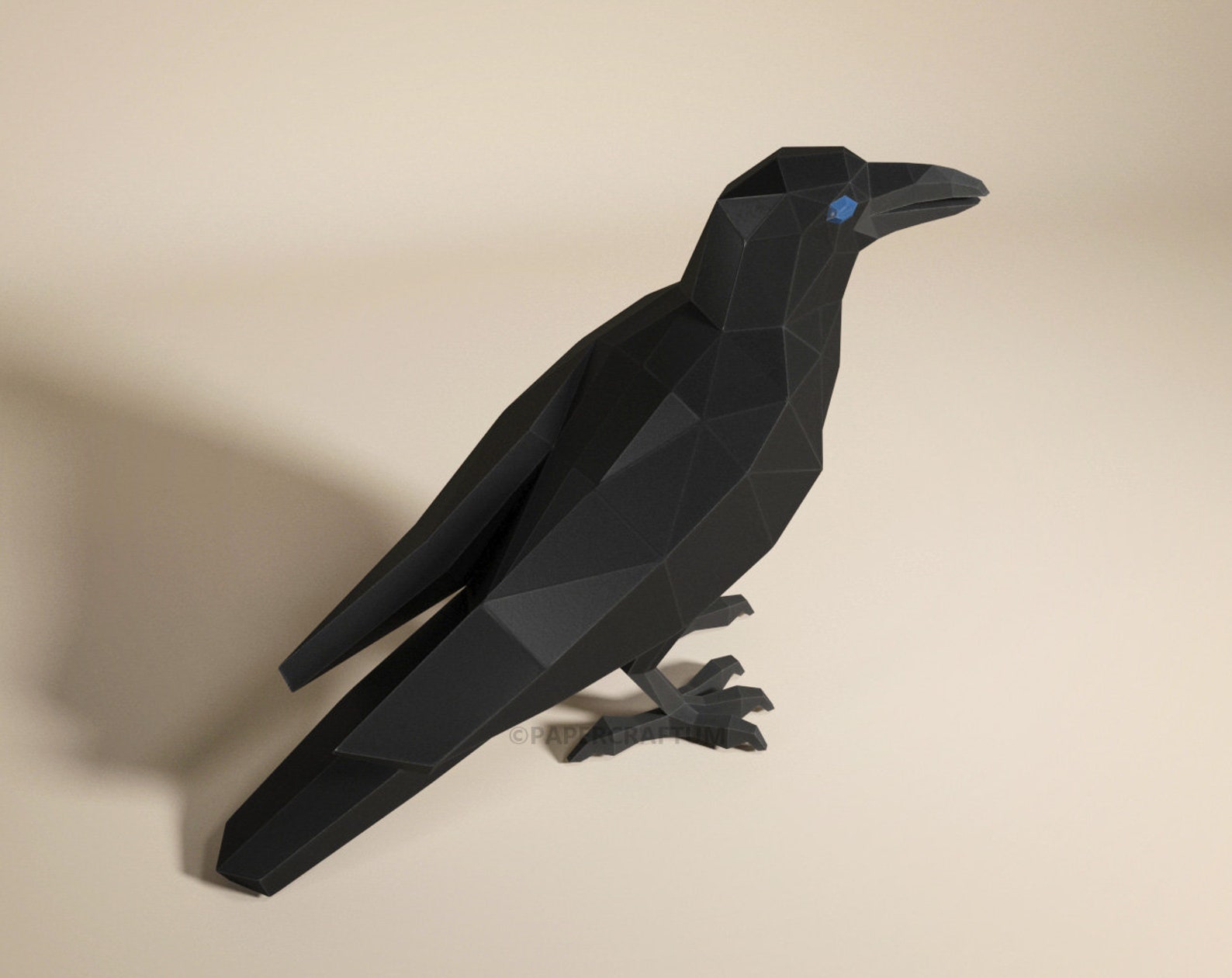 Papercraft Raven Printable Diy Template Etsy Diy Printables Paper ...