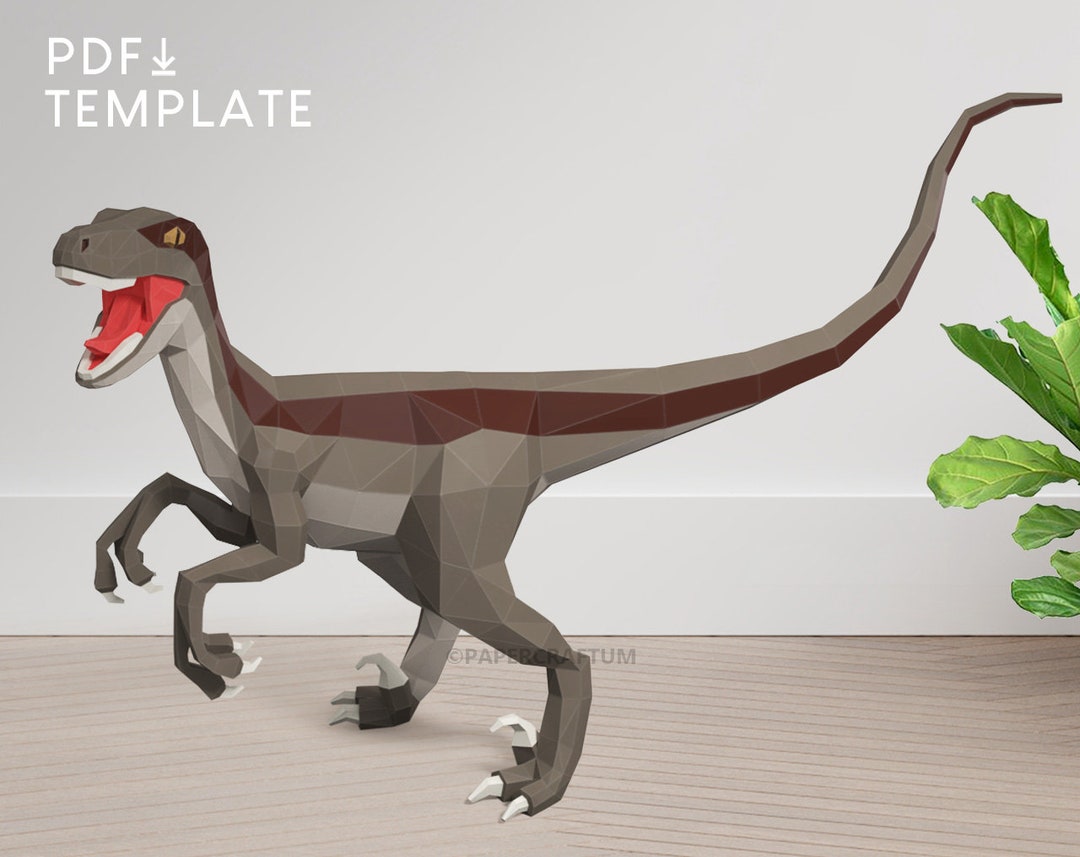 Raptor Papercraft 3D Velociraptor Papercraft Kit Dinosaur - Etsy Australia