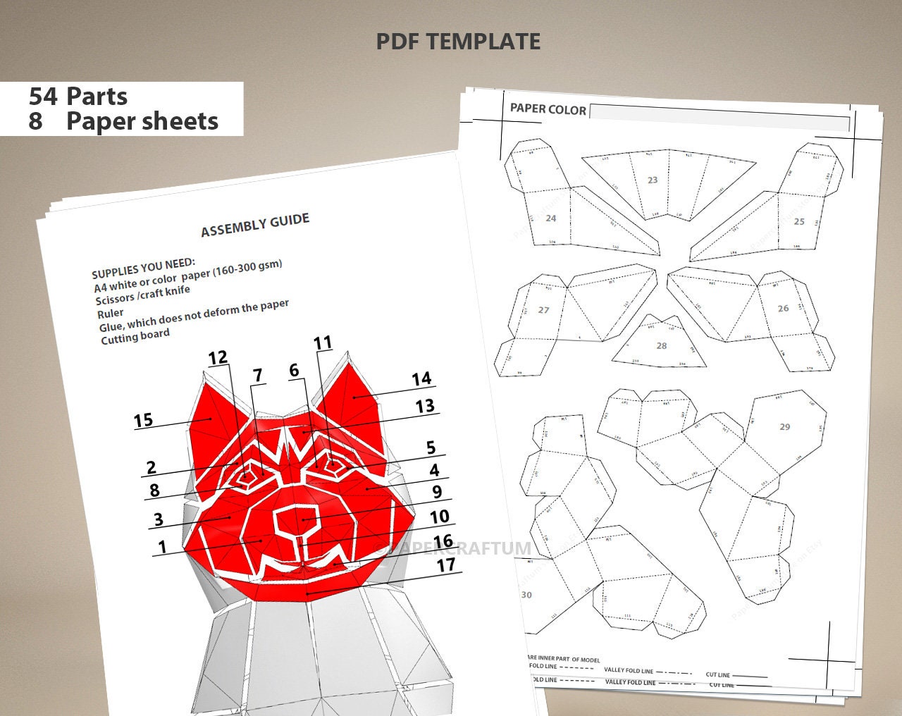 Husky Papercraft Dog Papercraft Puppy Papercraft DIY Paper - Etsy UK