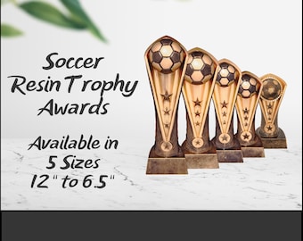 Soccer resin figure trophy awards for soccer players and teams.   Personalized with your own custom engraving.
