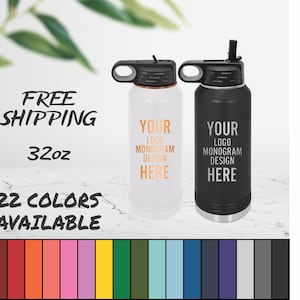 Laser Engraved Water Bottle With Custom Image, Logo, and/or Text. These are 32oz. Personalized Polar Camel Insulated Stainless Steel