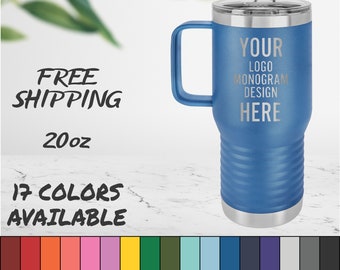 Mug à café gravé au laser : personnalisé en acier inoxydable isolé de 20 oz
