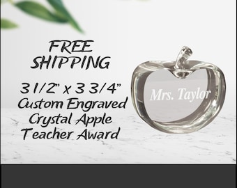Premio Crystal Apple para maestros: obsequio de agradecimiento personalizado y grabado