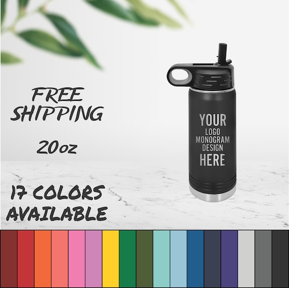 Laser Engraved Water Bottle: Personalized 20oz Polar Camel, Custom Logo