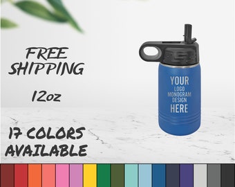 Garrafa de água gravada a laser: aço inoxidável com isolamento personalizado, 12 oz