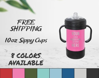 Laser Engraved Sippy Cup: Personalized 10oz Insulated Stainless Steel