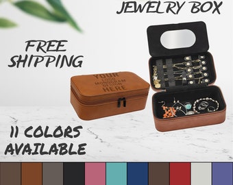 Laser Engraved Leatherette Jewelry Box With Custom Image, Logo, and/or Text. These jewelry boxes are  7 1/2&quot; x 4 1/2&quot; and make a great gift