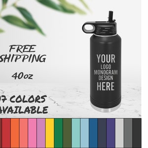 Laser Engraved Water Bottle With Custom Image, Logo, and/or Text. These are 40oz. Personalized Polar Camel Insulated Stainless Steel