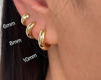 small gold chunky hoop earrings