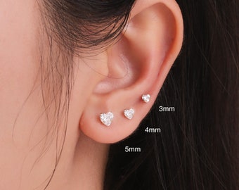 Sterling Silver Crystal Accented Pink Heart Dangle Earrings and a pair of 4mm CZ Stud Earrings Sterling Silver Crystal Accented Pink Heart Dangle Earrings and a pair of 4mm CZ Stud Earrings