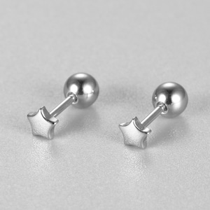 20g Sterling silver Tiny star cartilage stud earring screw back, helix piercing stud, conch earring, tragus piercing stud, minimal earrings image 3