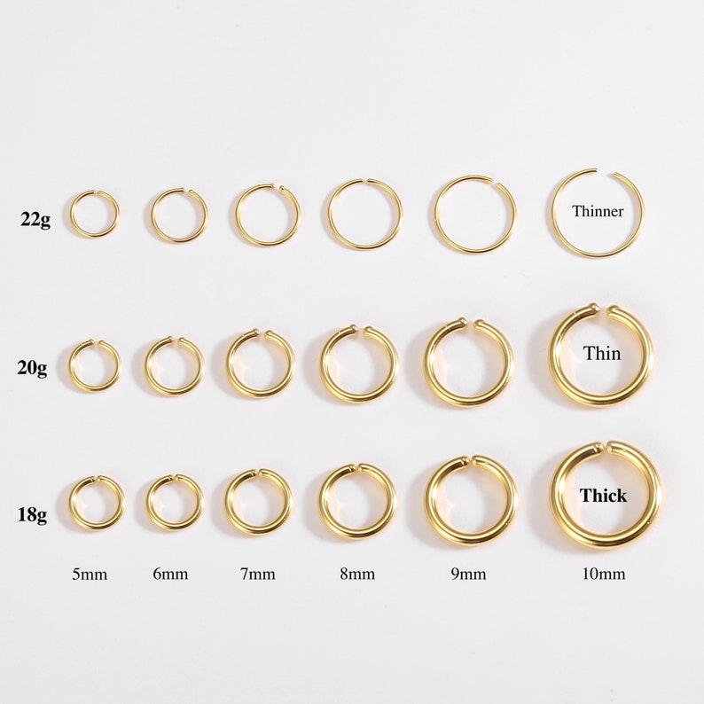 Sterling sliver small endless hoop earring, mini huggie hoop, tiny gold hoops, cartilage earrings, nose ring, everyday sleeper earring image 9